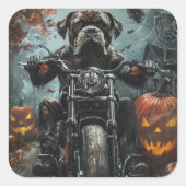 Cane Corso rijdt motorfiets Halloween eng Vierkante Sticker (Voorkant)