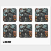 Cane Corso rijdt motorfiets Halloween eng Vierkante Sticker (Vel)