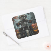 Cane Corso rijdt motorfiets Halloween eng Vierkante Sticker (Envelop)