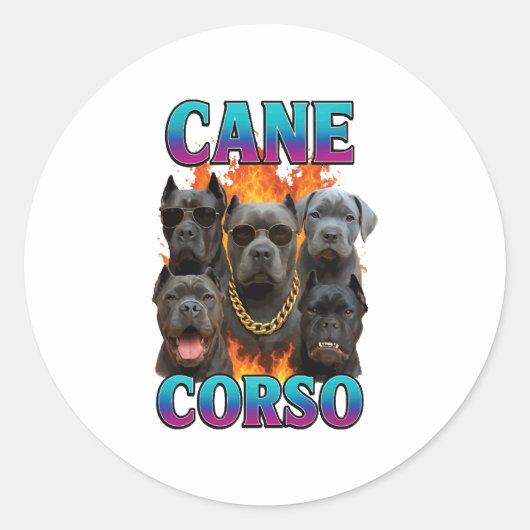 Cane Corso Ronde Sticker (Voorkant)