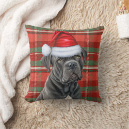 Cane Corso rood groen geplakt kerstvakantie Kussen