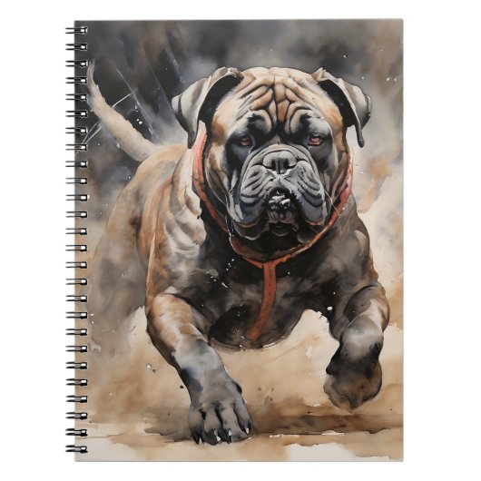Cane Corso Running Ink Tekening Notitieboek (Voorkant)