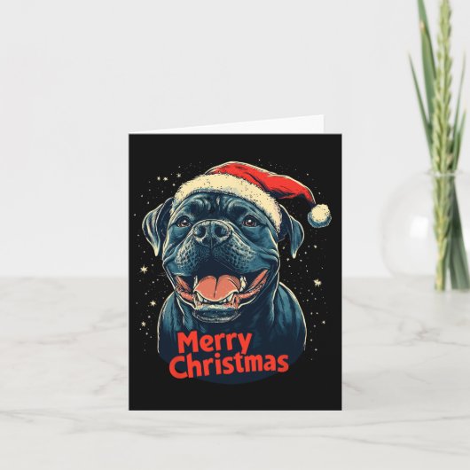 Cane Corso Santa Hat Vrolijke Kerstmis Kerstman Ho Kaart (Voorkant)