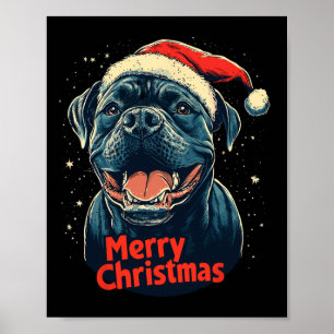 Cane Corso Santa Hat Vrolijke Kerstmis Kerstman Ho Poster