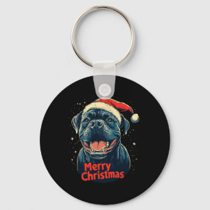 Cane Corso Santa Hat Vrolijke Kerstmis Kerstman Ho Sleutelhanger