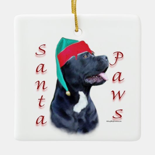 Cane Corso Santa Paws Keramisch Ornament (Voorkant)