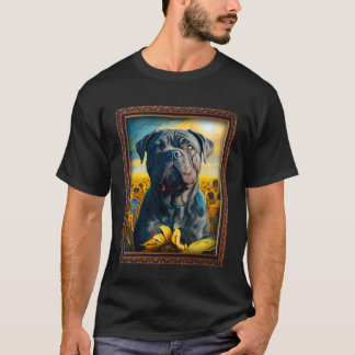Cane Corso Schilderij Zonnebloem Bloem Moeder Vrou T-shirt