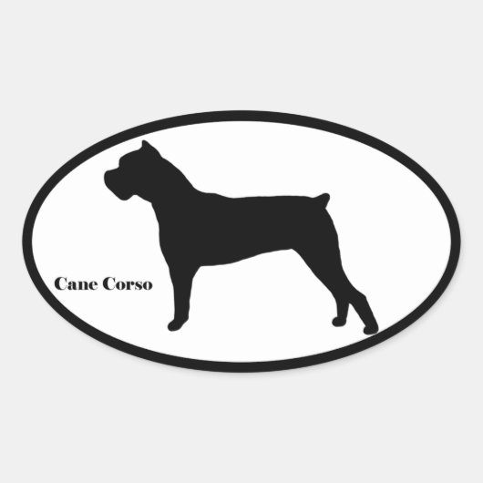Cane Corso Silhouette Ovale Sticker (Voorkant)