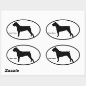Cane Corso Silhouette Ovale Sticker (Vel)