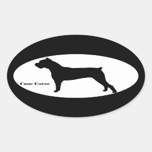 Cane Corso Silhouette Ovale Sticker