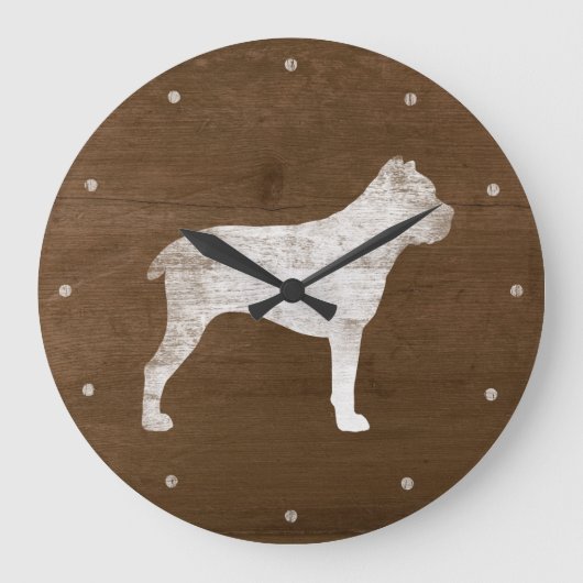 Cane Corso Silhouette Rustic Grote Klok (Voorkant)