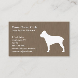 Cane Corso Silhouette Visitekaartje