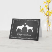 Cane Corso Silhouettes Wedding Gefeliciteerd Kaart (Gele Bloem)