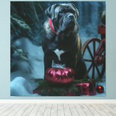 Cane Corso Sneeuwarrenslee Kerstmis Decoratie (Insitu (Houten vloer))