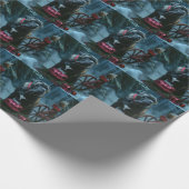 Cane Corso Snowy Sleigh Kerst Decor Cadeaupapier (Hoek)