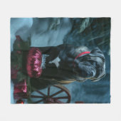 Cane Corso Snowy Sleigh Kerst Decor Fleece Deken (Voorkant (Horizontaal))