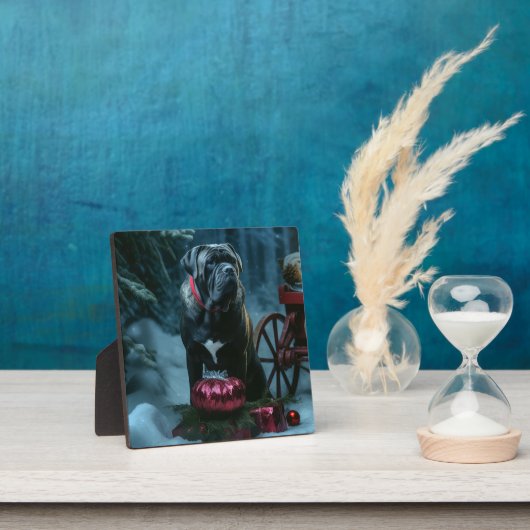 Cane Corso Snowy Sleigh Kerst Decor Fotoplaat (Insitu)