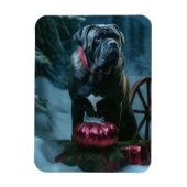 Cane Corso Snowy Sleigh Kerst Decor Magneet (Verticaal)