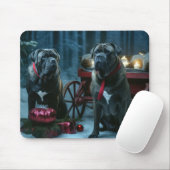 Cane Corso Snowy Sleigh Kerst Decor Muismat (Met muis)