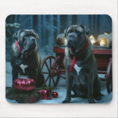 Cane Corso Snowy Sleigh Kerst Decor Muismat (Voorkant)