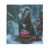Cane Corso Snowy Sleigh Kerst Decor Notitieblok (Voorkant)