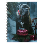 Cane Corso Snowy Sleigh Kerst Decor Notitieboek (Voorkant)