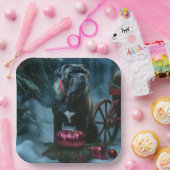Cane Corso Snowy Sleigh Kerst Decor Papieren Bordje (Feest)