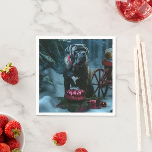Cane Corso Snowy Sleigh Kerst Decor Servet (Insitu)