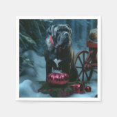 Cane Corso Snowy Sleigh Kerst Decor Servet (Voorkant)