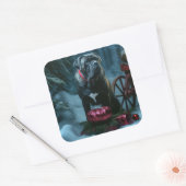 Cane Corso Snowy Sleigh Kerst Decor Vierkante Sticker (Envelop)