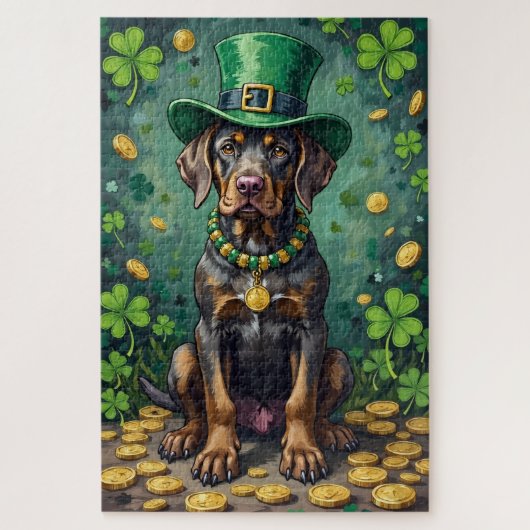 Cane Corso St. Patrick's Day GeluksHond Legpuzzel (Verticaal)