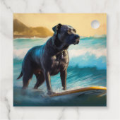 Cane Corso strand surfen schilderij Bedankjes Labels (Achterkant)