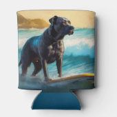 Cane Corso strand surfen schilderij Blikjeskoeler (Achterkant)