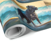 Cane Corso strand surfen schilderij Cadeaupapier (Rol Hoek)