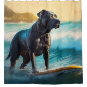 Cane Corso strand surfen schilderij Douchegordijn (Voorkant)
