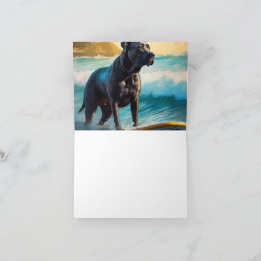 Cane Corso strand surfen schilderij Kaart (Binnen)