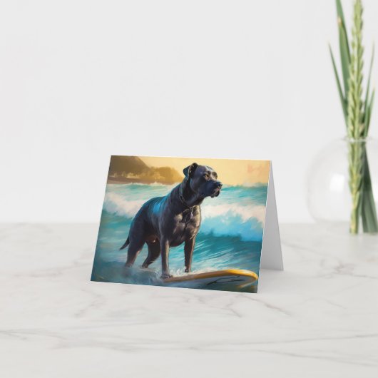 Cane Corso strand surfen schilderij Kaart (Voorkant)