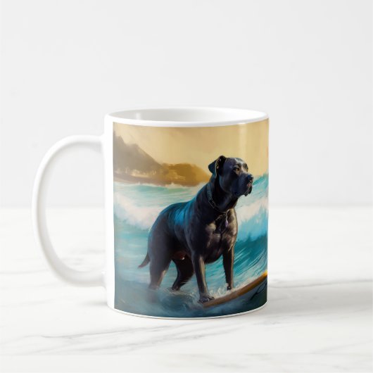 Cane Corso strand surfen schilderij Koffiemok (Links)