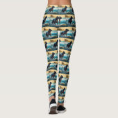 Cane Corso strand surfen schilderij Leggings (Achterkant)