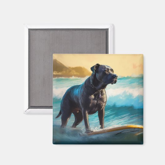 Cane Corso strand surfen schilderij Magneet (Voorkant / Achterkant)