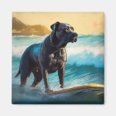 Cane Corso strand surfen schilderij Magneet (Voorkant)
