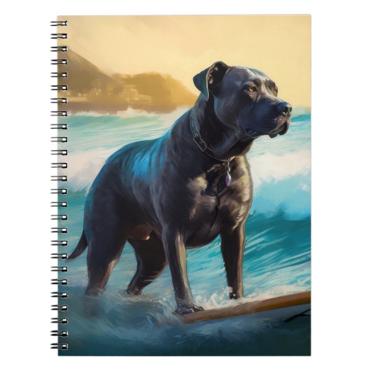 Cane Corso strand surfen schilderij Notitieboek (Voorkant)