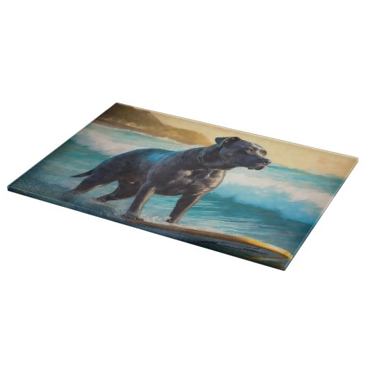Cane Corso strand surfen schilderij Snijplank (Hoek)