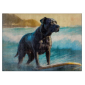 Cane Corso strand surfen schilderij Snijplank (Voorkant)