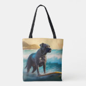 Cane Corso strand surfen schilderij Tote Bag (Achterkant)