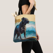 Cane Corso strand surfen schilderij Tote Bag (Dichtbij)