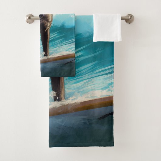 Cane Corso Strand Surfing Schilderij Bad Handdoek (Insitu)