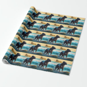 Cane Corso Strand Surfing Schilderij Cadeaupapier
