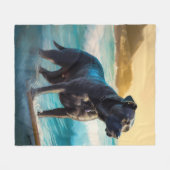 Cane Corso Strand Surfing Schilderij Fleece Deken (Voorkant (Horizontaal))