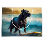Cane Corso Strand Surfing Schilderij Groot Cadeauzakje (Voorkant)